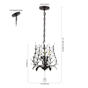 Diantha 28.5" 7-Light Contemporary Bohemian Iron/Acrylic LED Pendant - JONATHAN Y